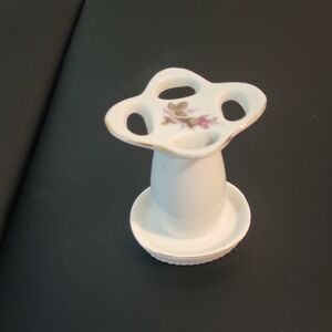 Vintage Floral Porcelain Toothbrush Holder